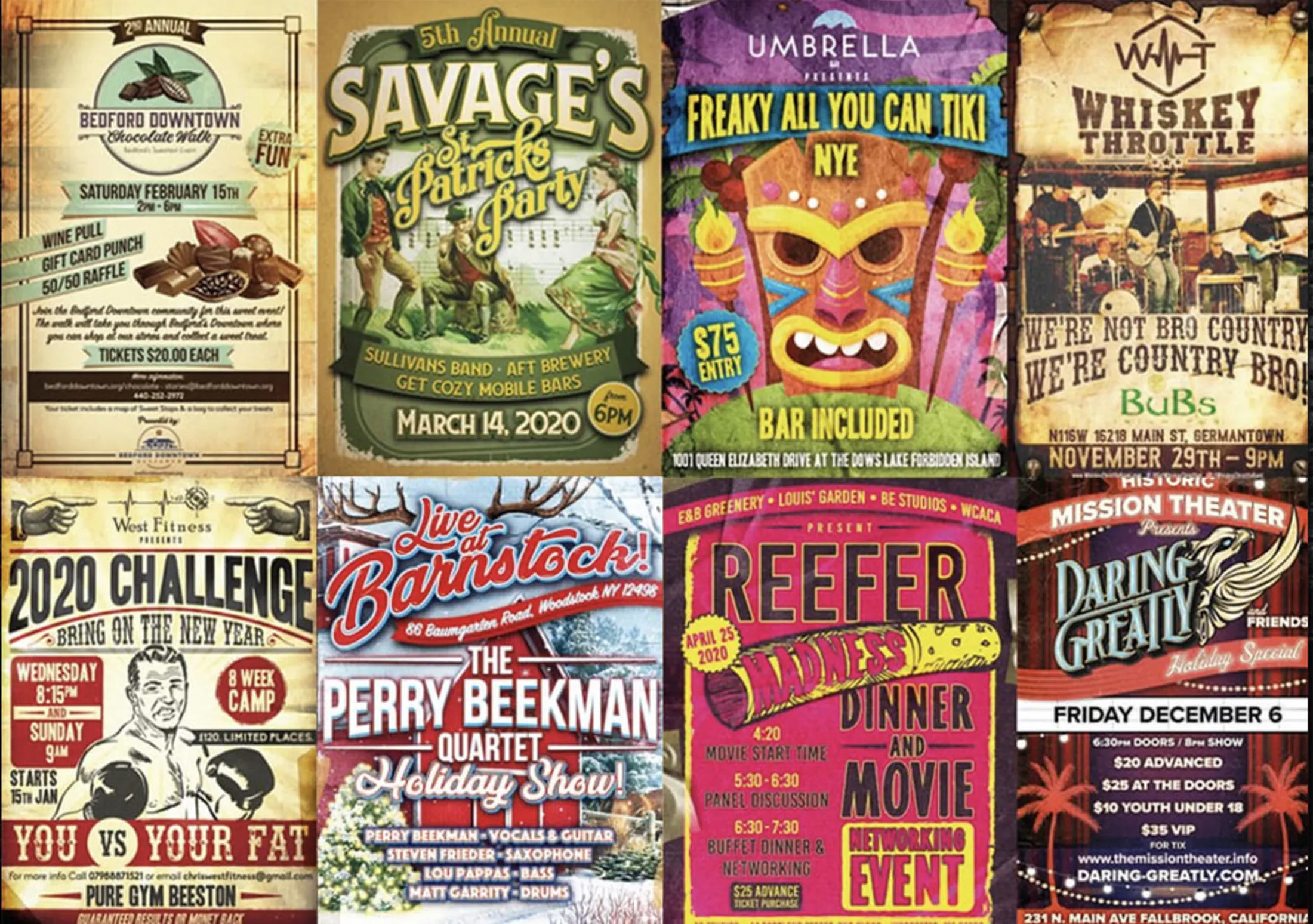 A retro movie, music or event poster